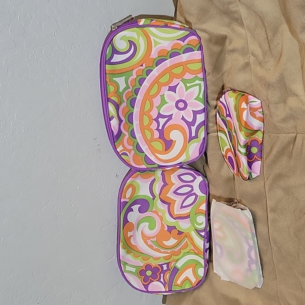 Lot of 2 sets of Clinique Make Up Toiletries Bags